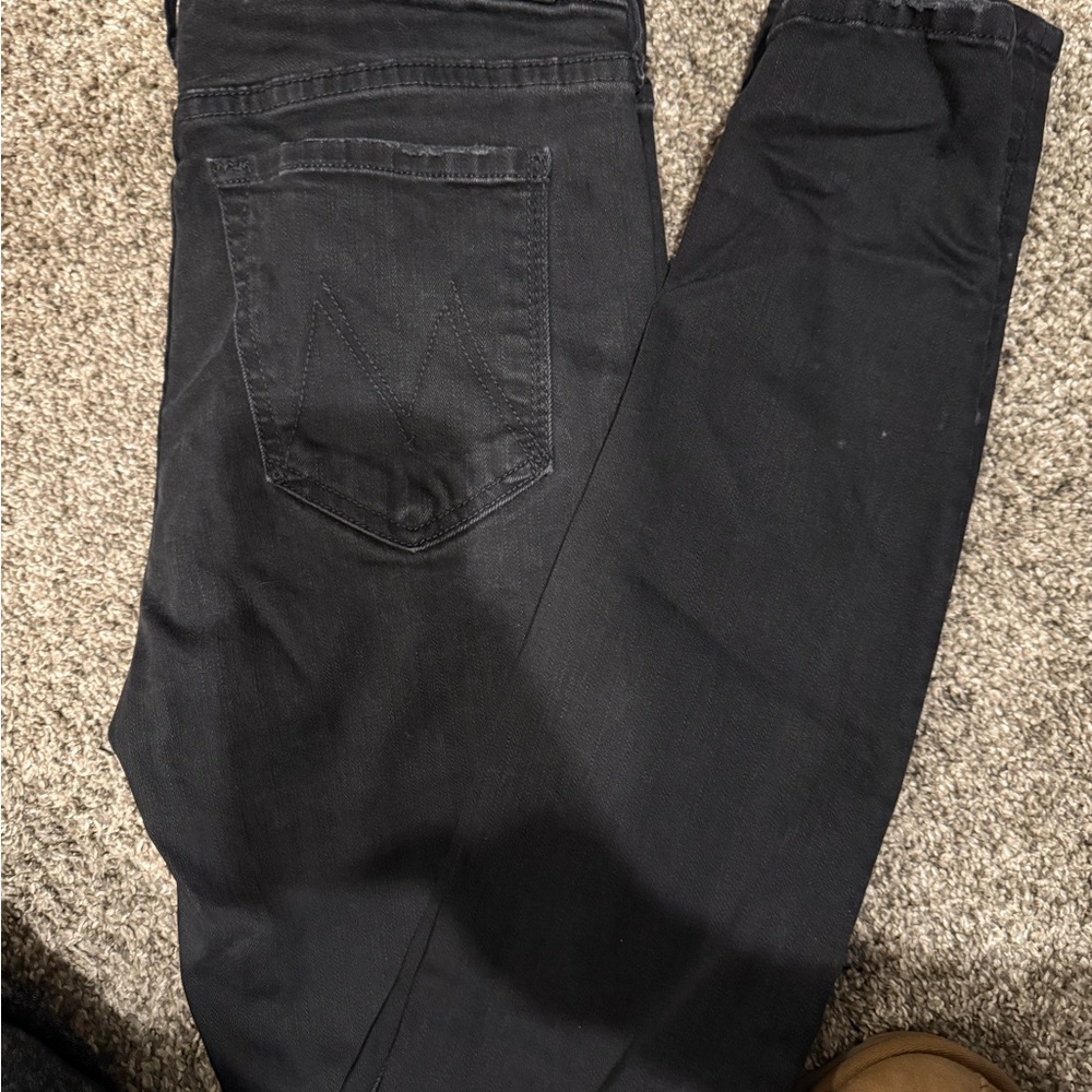 MOTHER “The Looker” Denim Jeans. Black.